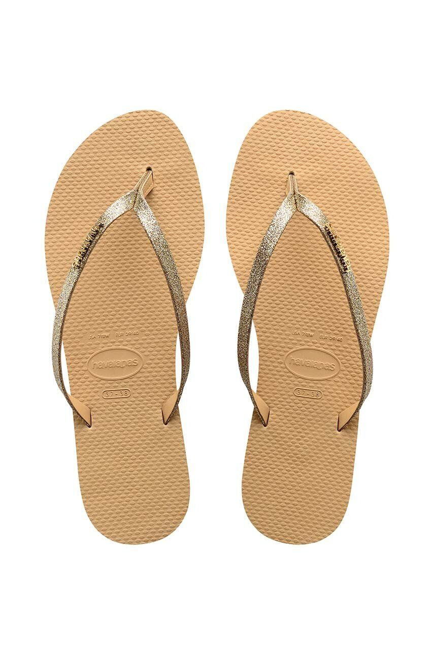 Havaianas Джапанки YOU GLITTER в златисто с равна подметка 4148041.0570 - Pepit.bg