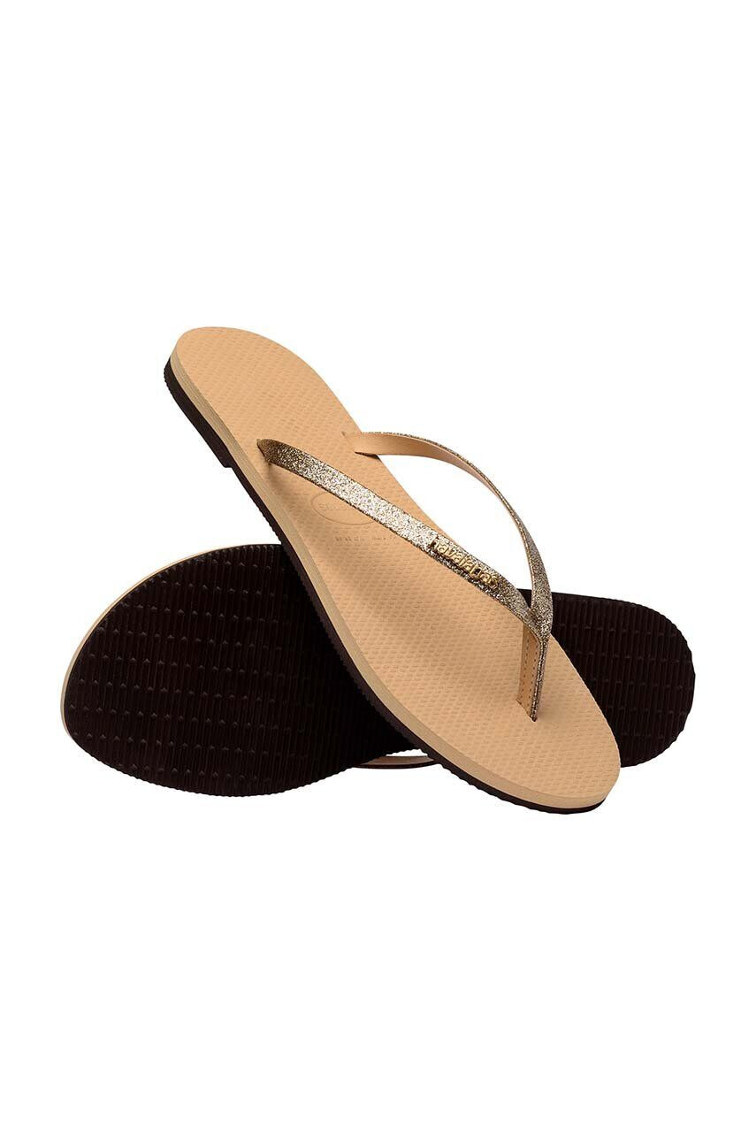 Havaianas Джапанки YOU GLITTER в златисто с равна подметка 4148041.0570 - Pepit.bg