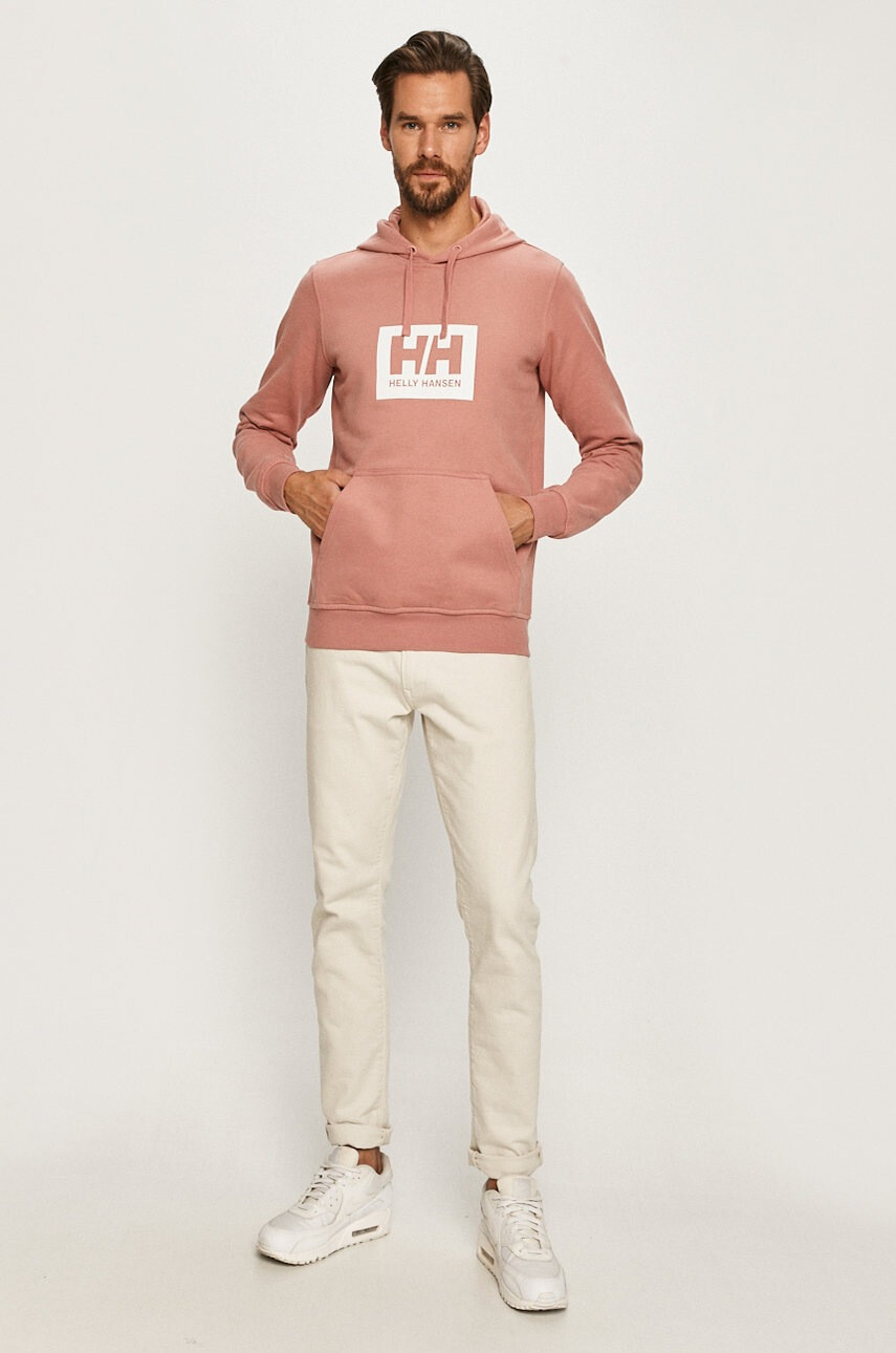 Helly Hansen Памучен суичър в розово с принт - Pepit.bg