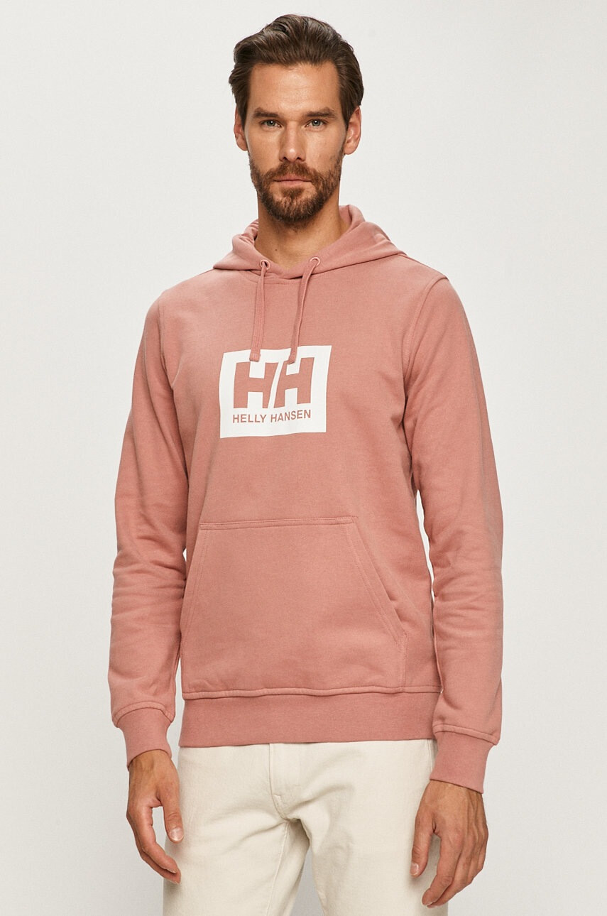 Helly Hansen Памучен суичър в розово с принт - Pepit.bg