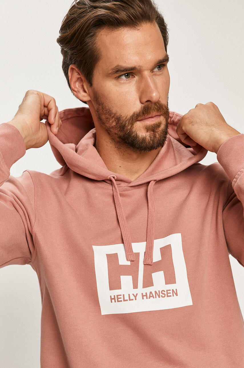 Helly Hansen Памучен суичър в розово с принт - Pepit.bg