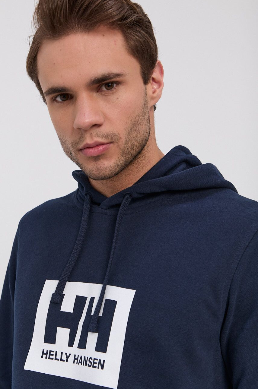 Helly Hansen Памучен суичър в тъмносиньо с принт - Pepit.bg