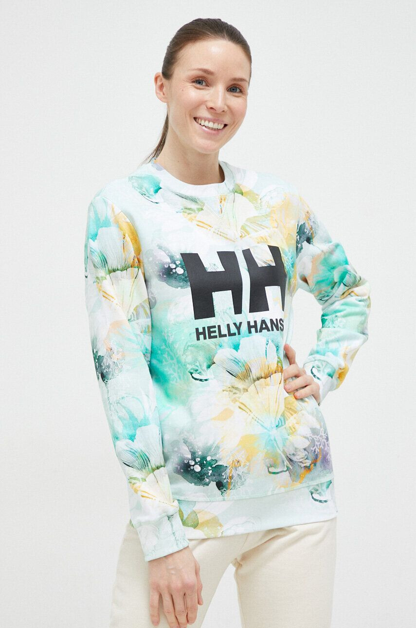 Helly Hansen Памучен суичър в синьо с принт - Pepit.bg