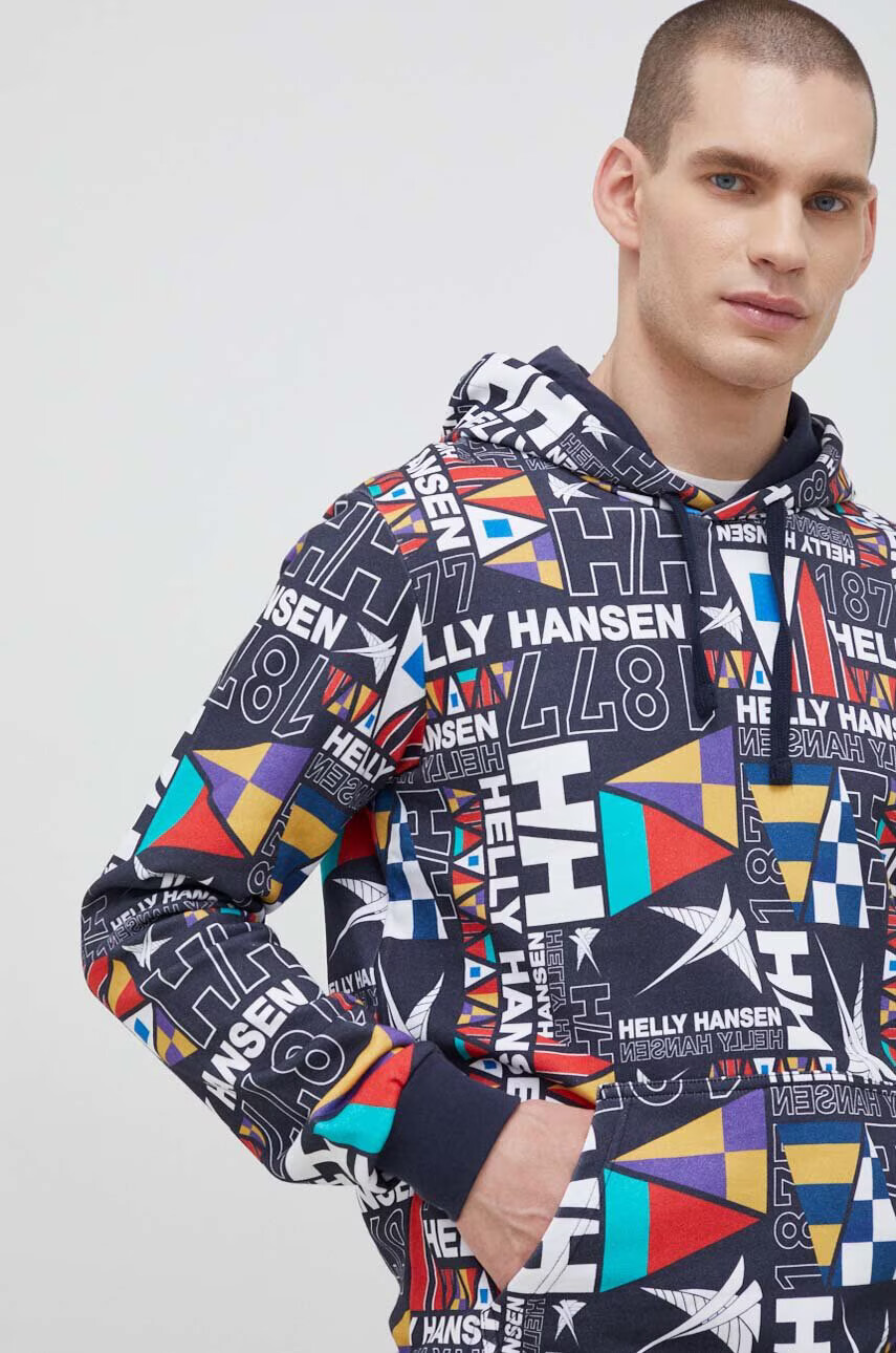 Helly Hansen Памучен суичър с качулка с десен - Pepit.bg