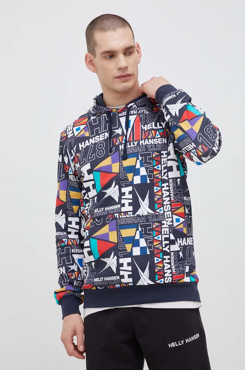 Helly Hansen Памучен суичър с качулка с десен - Pepit.bg