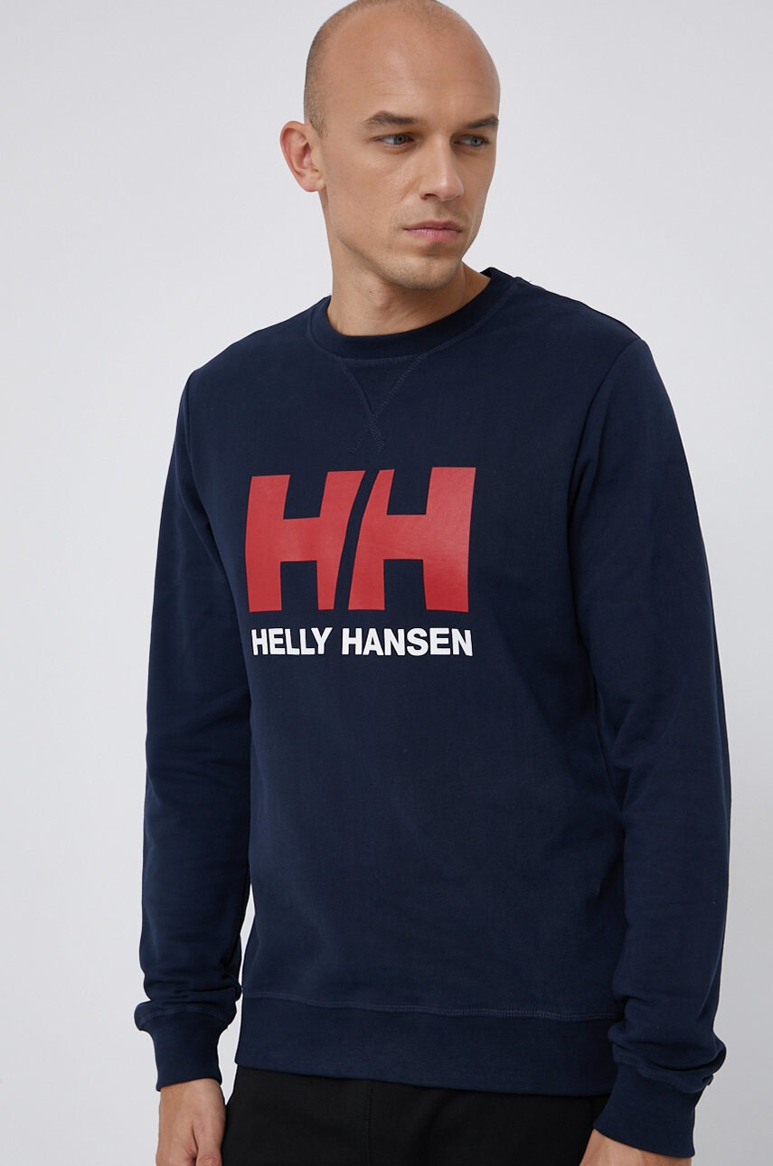 Helly Hansen Памучен суичър в тъмносиньо с изчистен дизайн - Pepit.bg