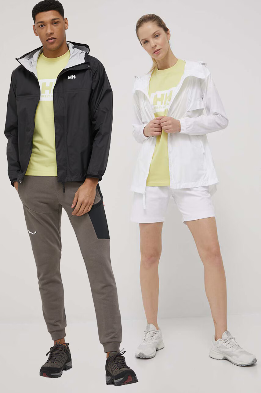 Helly Hansen Памучна тениска в жълто с принт - Pepit.bg