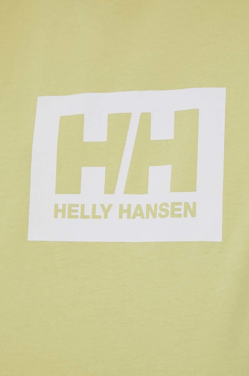 Helly Hansen Памучна тениска в жълто с принт - Pepit.bg