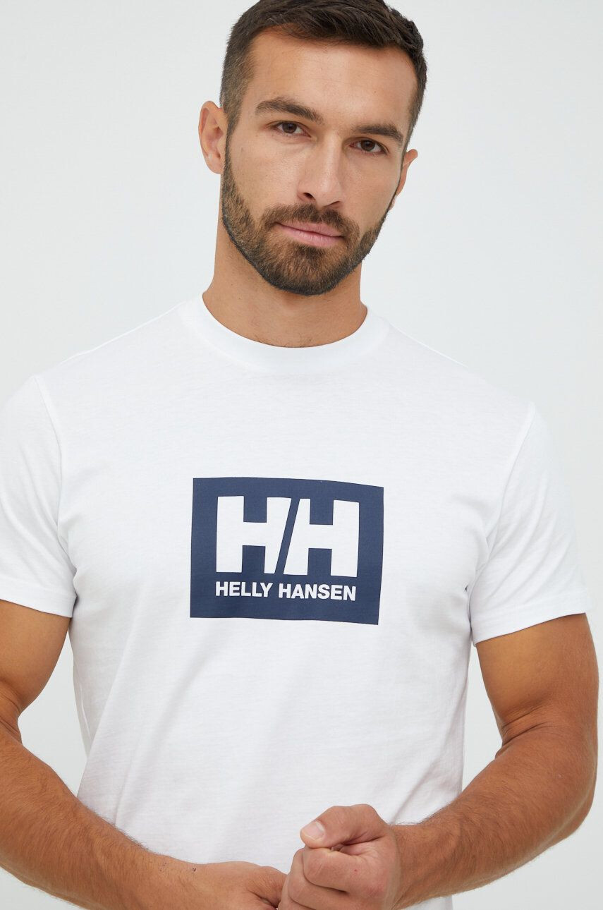 Helly Hansen Памучна тениска в бяло с принт - Pepit.bg