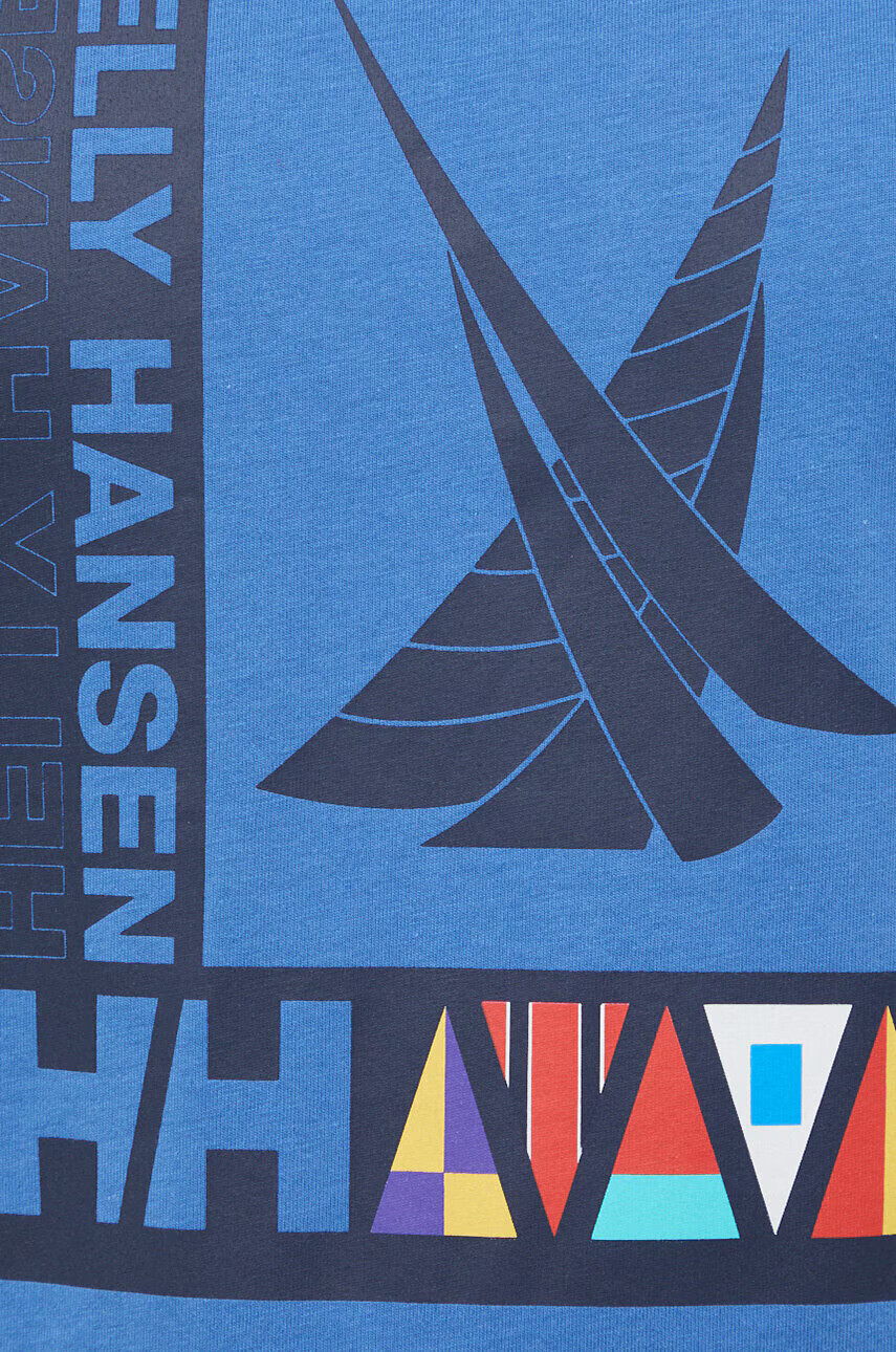 Helly Hansen Памучна тениска в синьо с принт - Pepit.bg