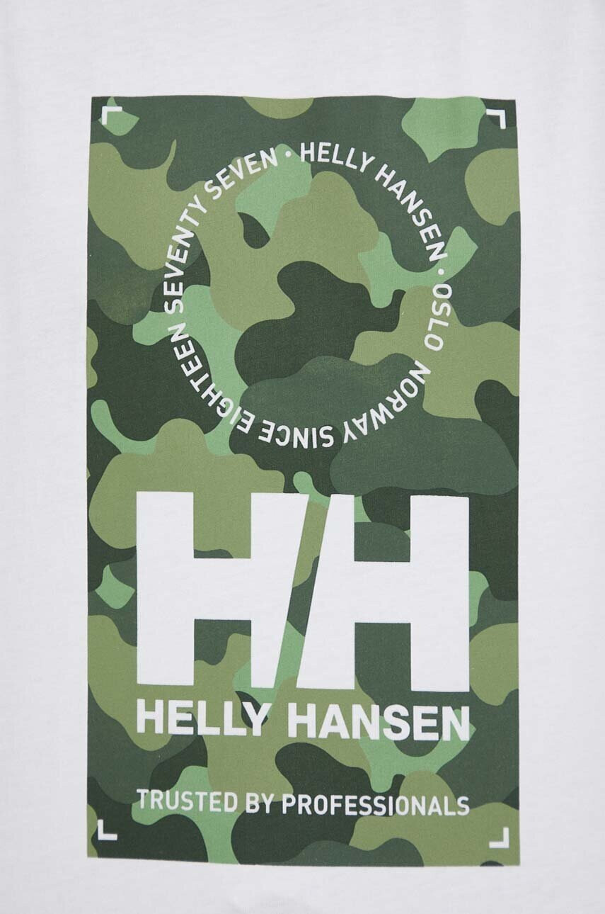 Helly Hansen Памучна тениска в бяло с принт - Pepit.bg