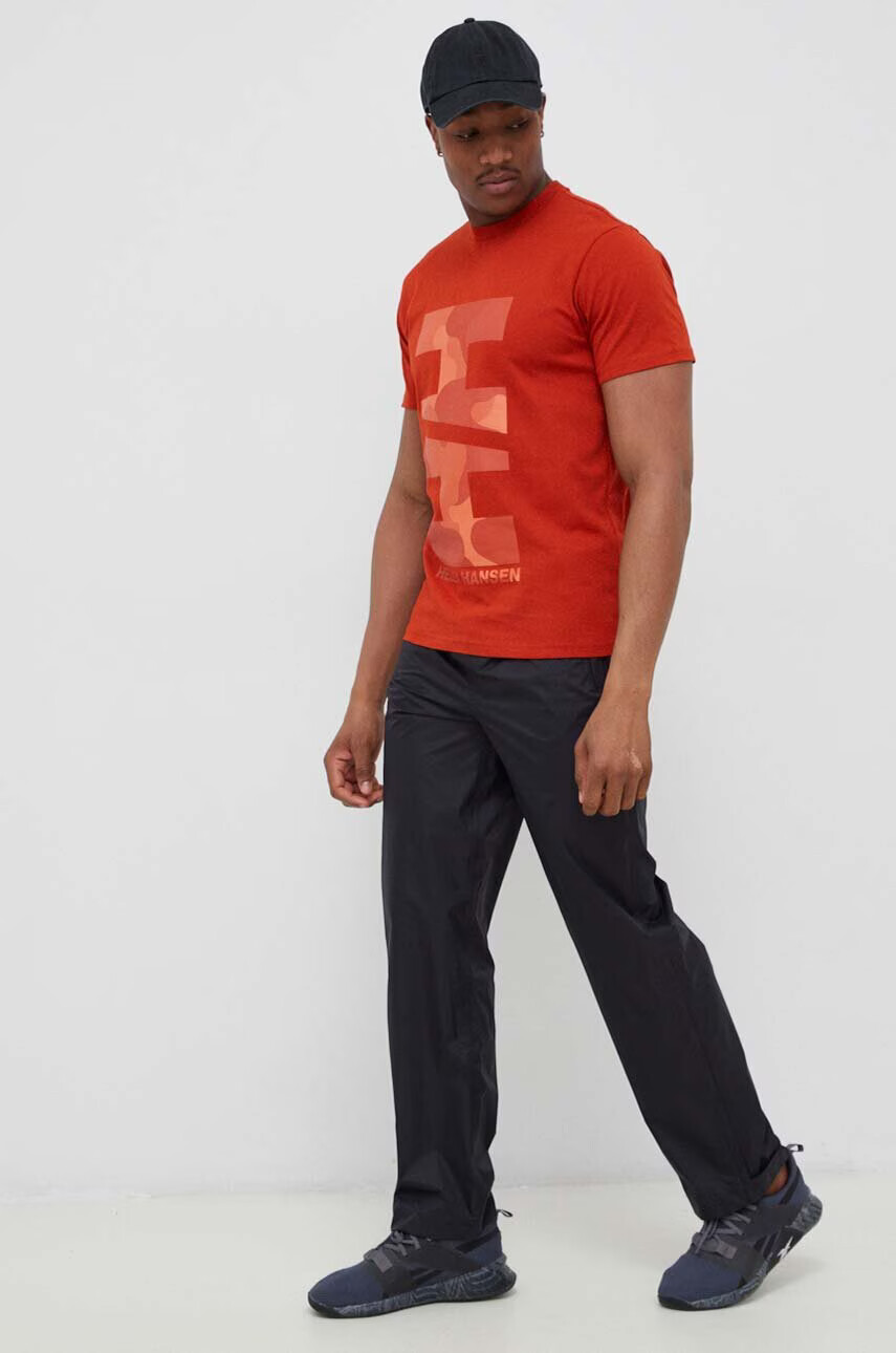 Helly Hansen Памучна тениска в оранжево с принт - Pepit.bg