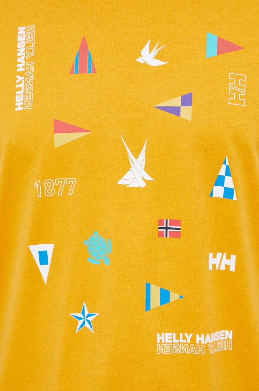 Helly Hansen Памучна тениска в оранжево с принт - Pepit.bg