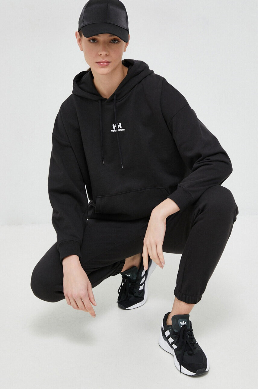 Helly Hansen Суичър в черно с качулка с изчистен дизайн - Pepit.bg