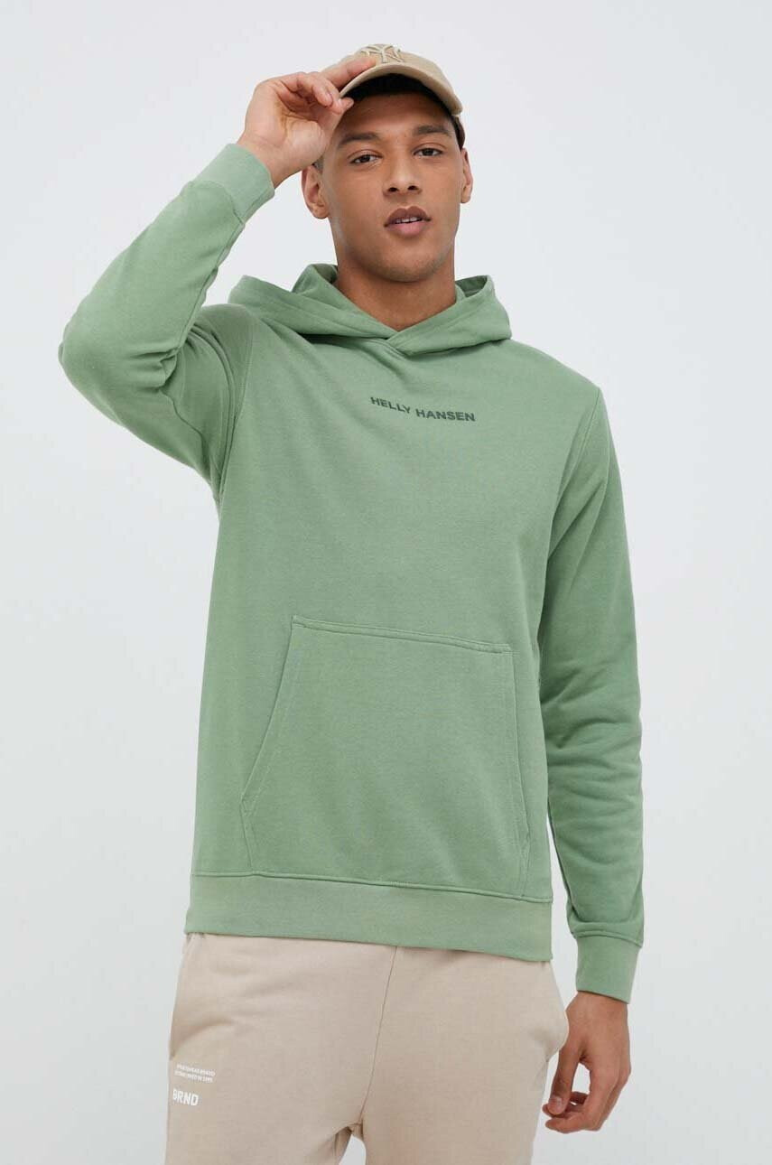 Helly Hansen Суичър в зелено с качулка с апликация - Pepit.bg