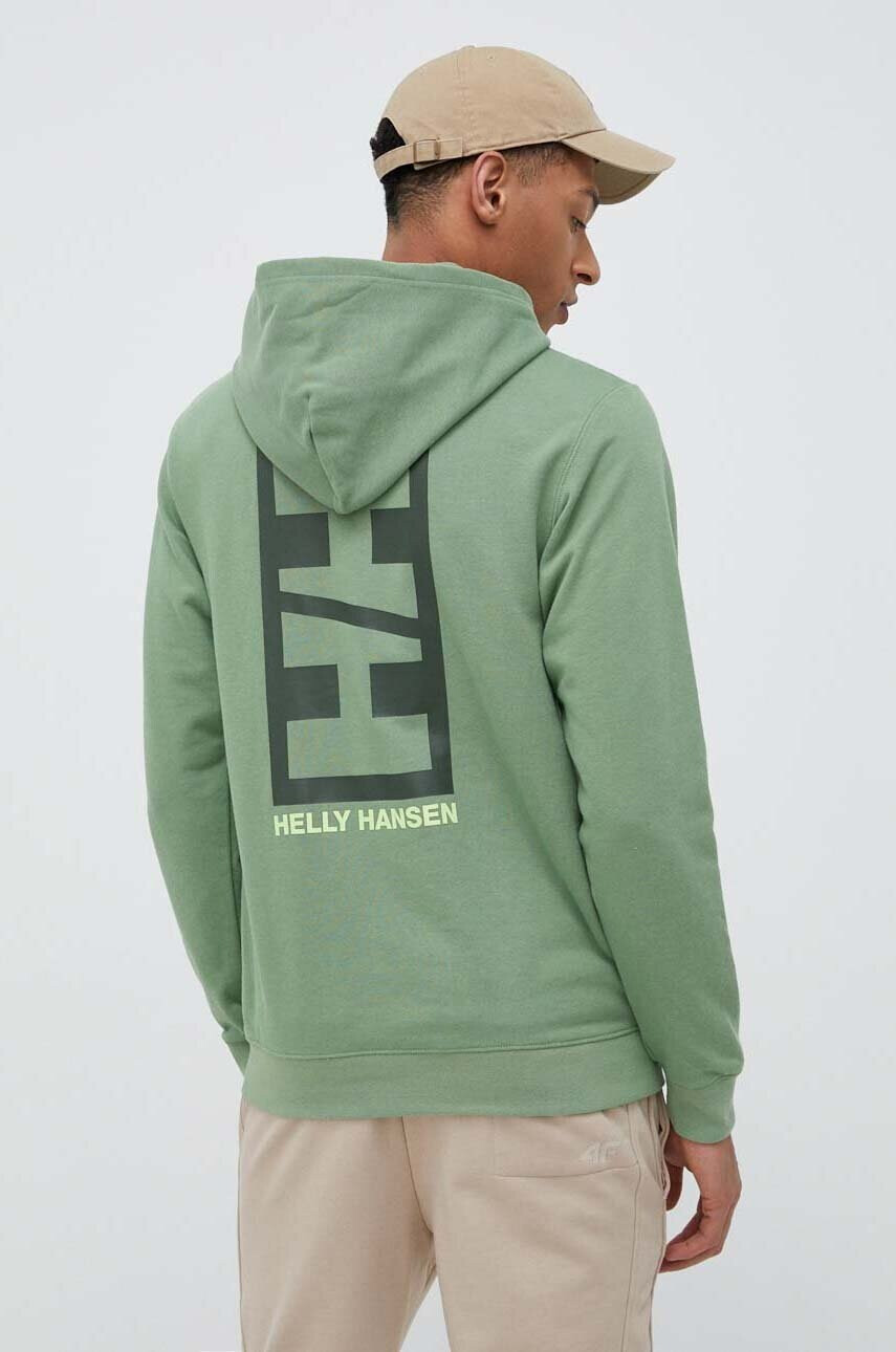Helly Hansen Суичър в зелено с качулка с апликация - Pepit.bg
