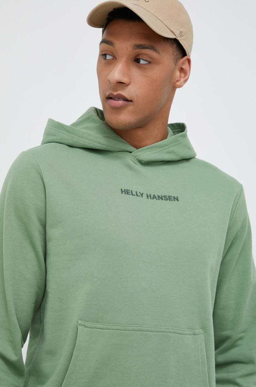 Helly Hansen Суичър в зелено с качулка с апликация - Pepit.bg