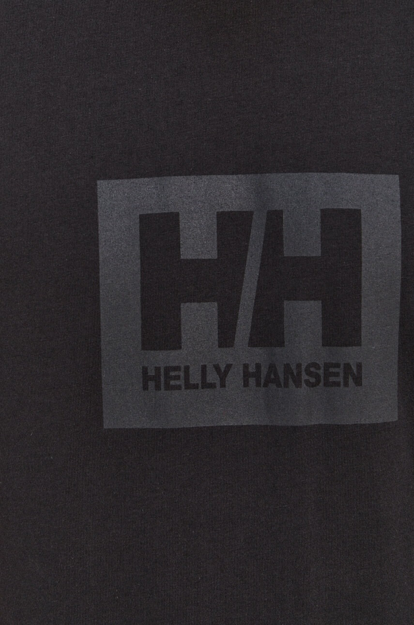 Helly Hansen Памучна тениска в черно с принт - Pepit.bg