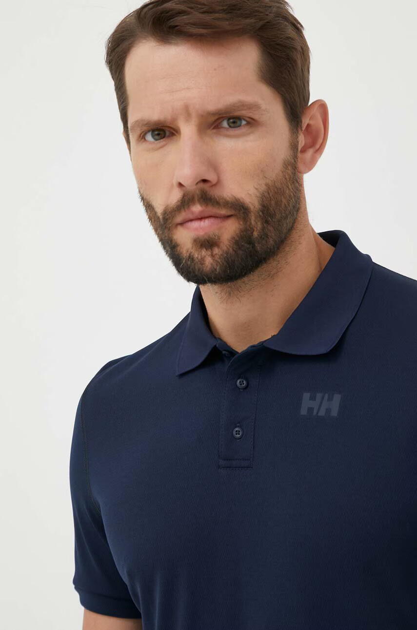 Helly Hansen Тениска с яка в тъмносиньо с принт - Pepit.bg