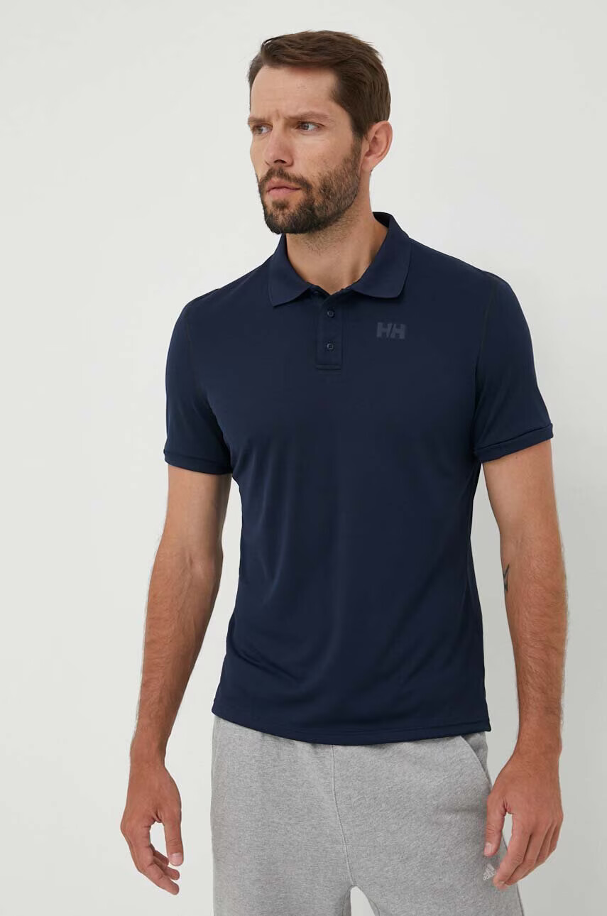 Helly Hansen Тениска с яка в тъмносиньо с принт - Pepit.bg