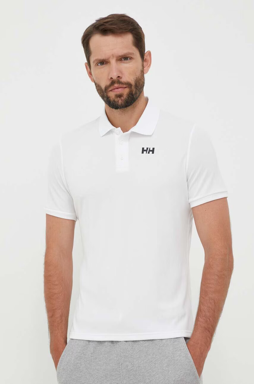 Helly Hansen Тениска с яка в бяло с принт - Pepit.bg