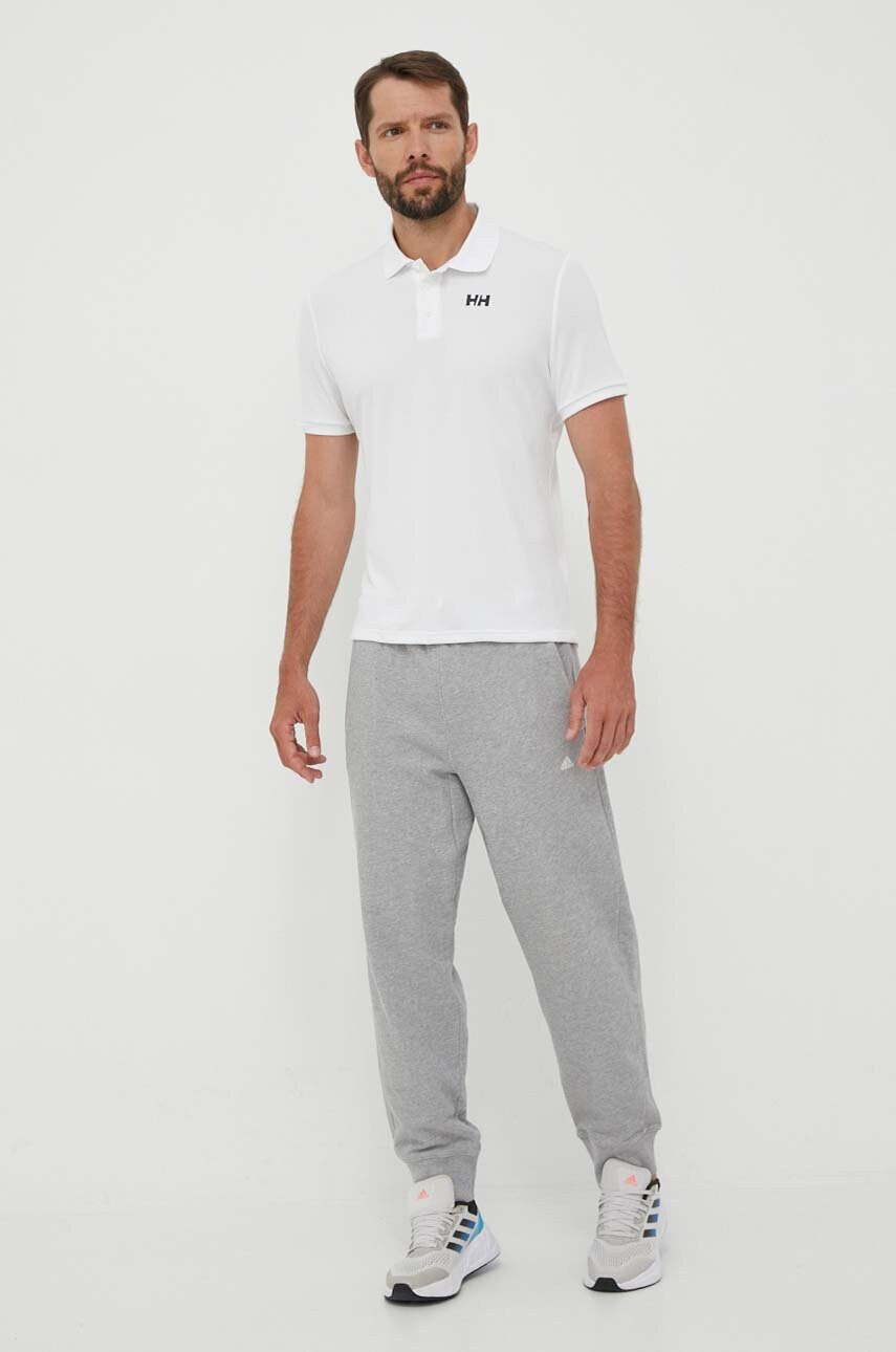 Helly Hansen Тениска с яка в бяло с принт - Pepit.bg