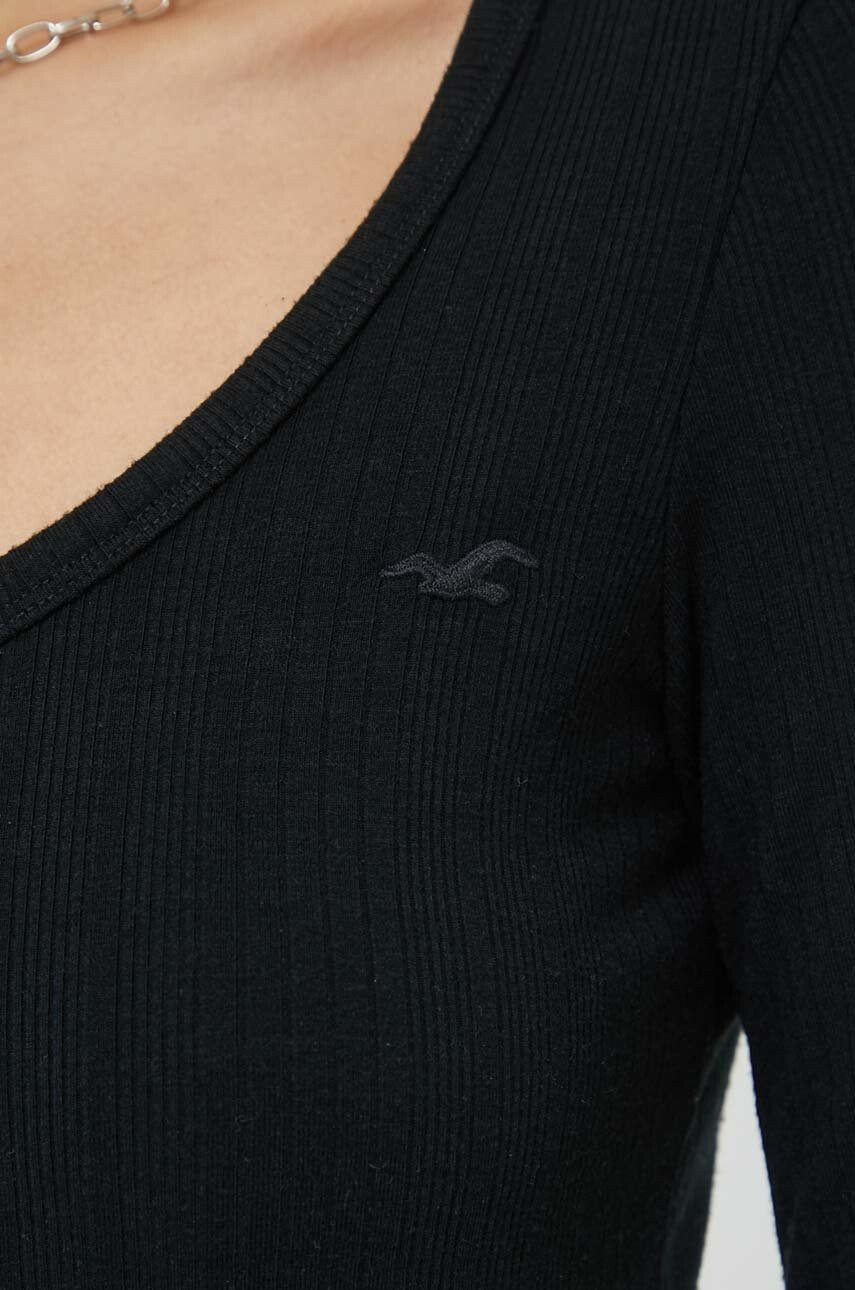 Hollister Co. Блуза в черно с изчистен дизайн - Pepit.bg
