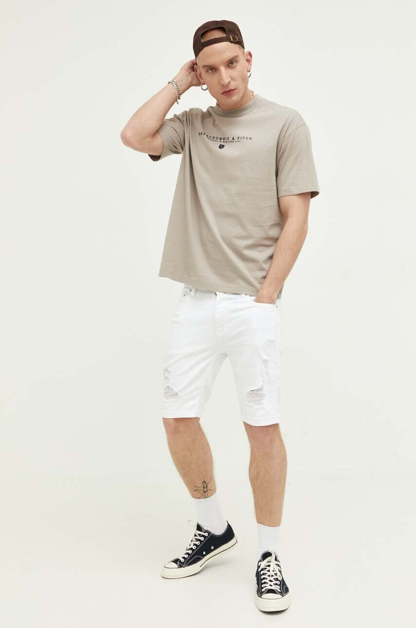 Hollister Co. Дънков къс панталон в бяло - Pepit.bg