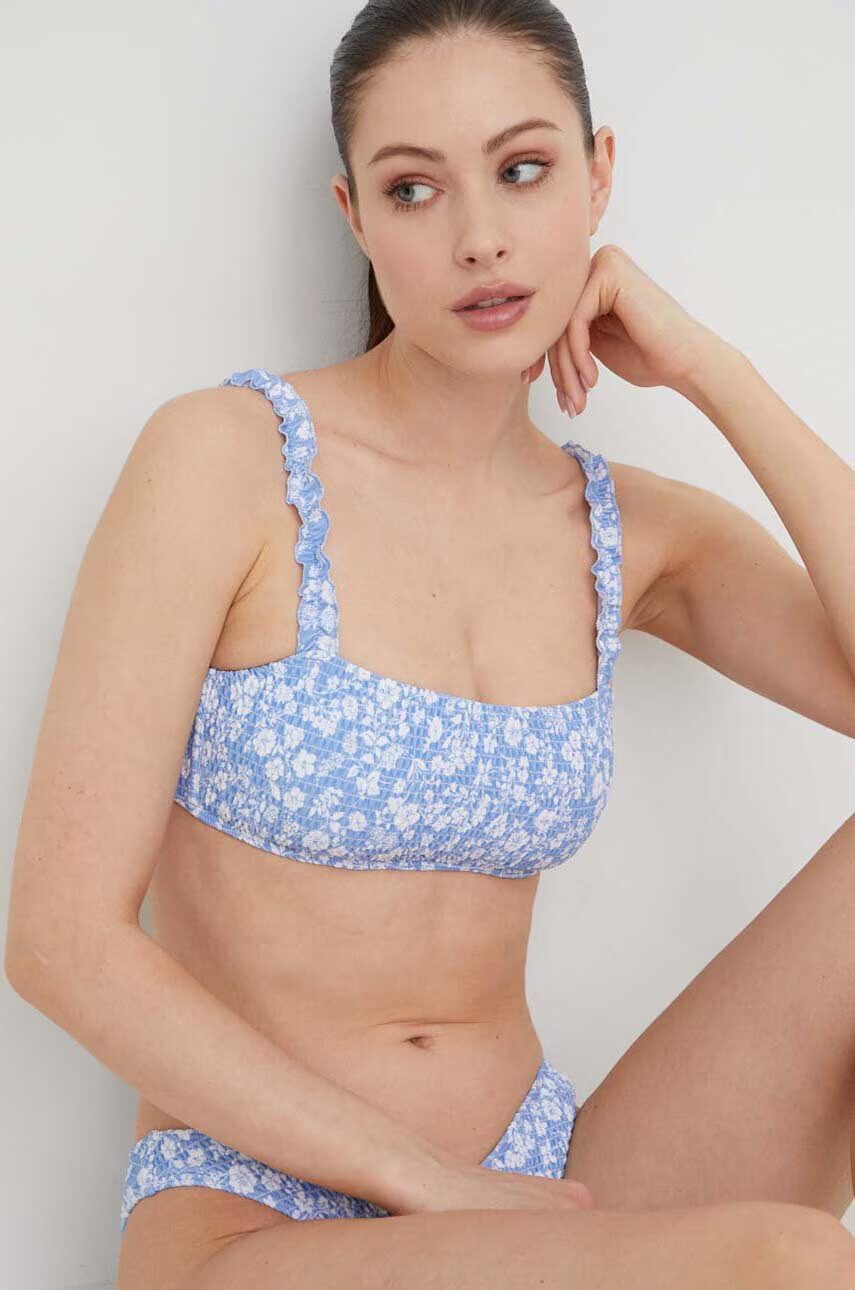 Hollister Co. Горнище на бански в синьо с подплатени чашки - Pepit.bg