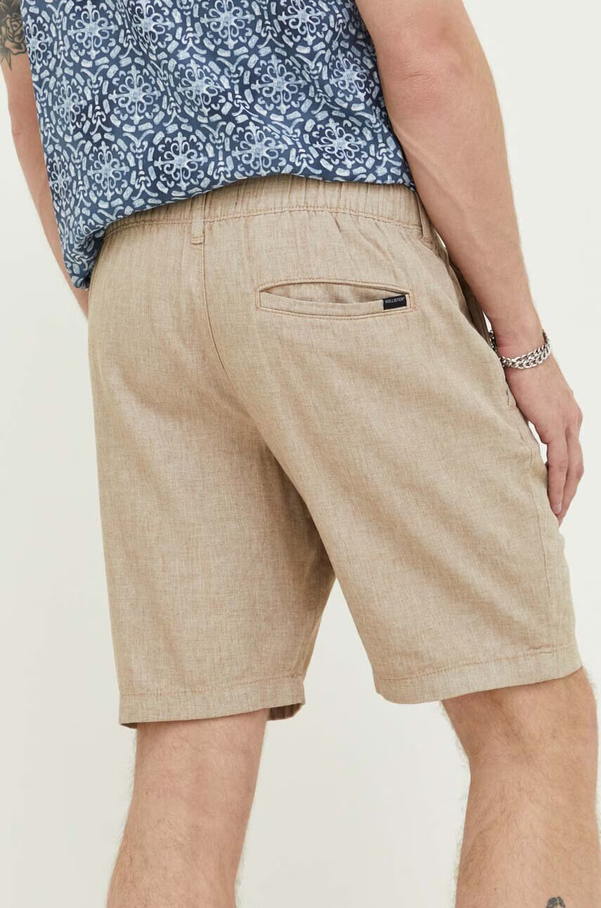 Hollister Co. Къс панталон с лен в зелено - Pepit.bg