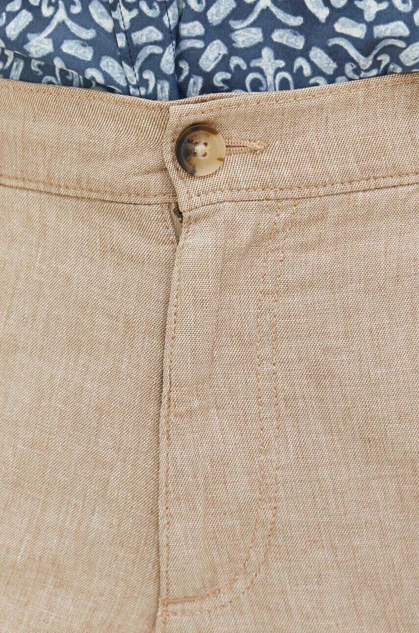 Hollister Co. Къс панталон с лен в зелено - Pepit.bg
