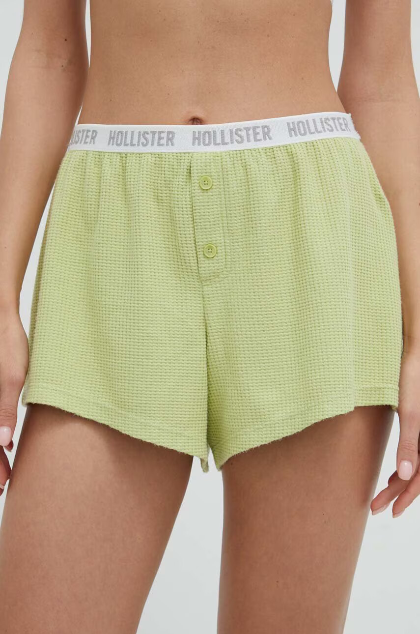Hollister Co. Късо долнище на пижама дамско в зелено - Pepit.bg