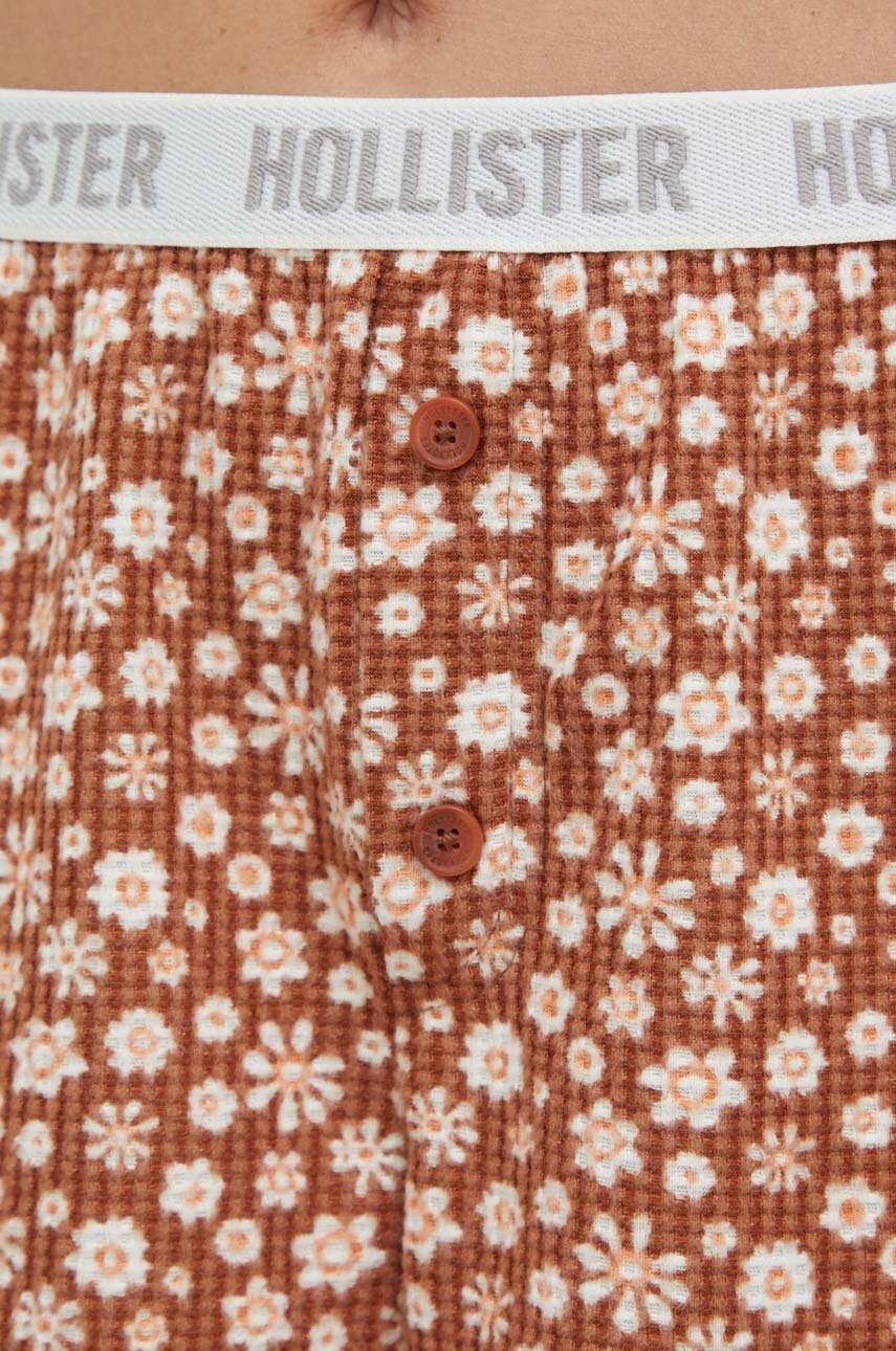 Hollister Co. Късо долнище на пижама дамско в кафяво - Pepit.bg