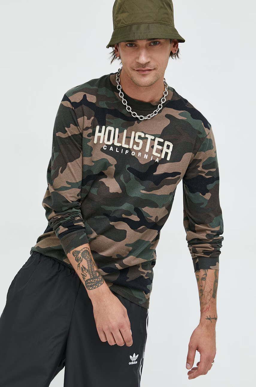 Hollister Co. Памучна блуза с дълги ръкави - Pepit.bg