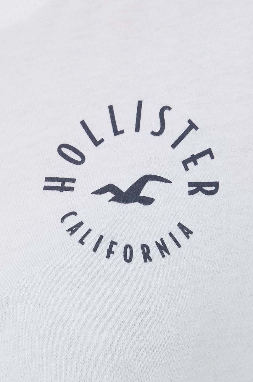 Hollister Co. Памучна блуза с дълги ръкави в бяло - Pepit.bg