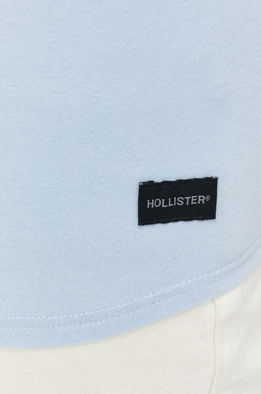 Hollister Co. Памучна блуза с дълги ръкави в синьо с изчистен дизайн - Pepit.bg