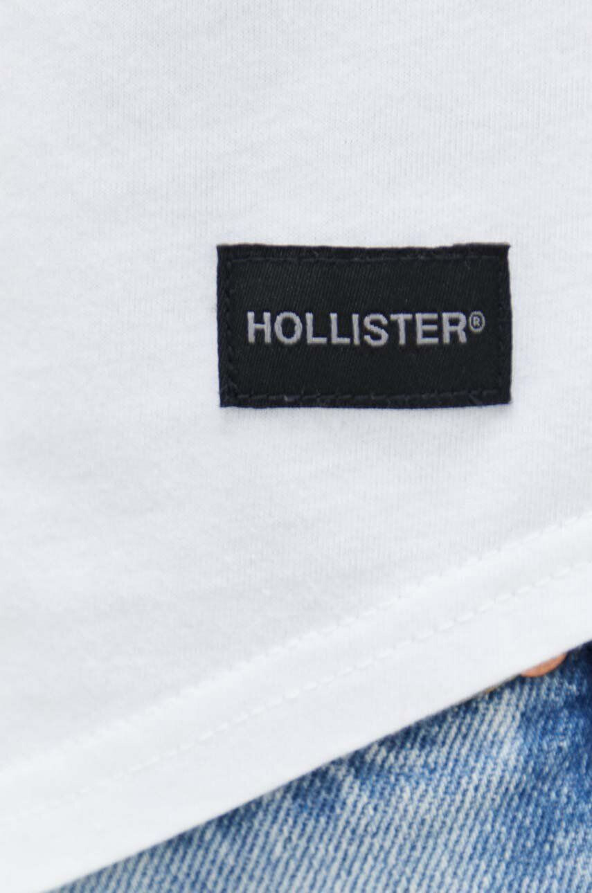 Hollister Co. Памучна тениска в синьо с десен - Pepit.bg