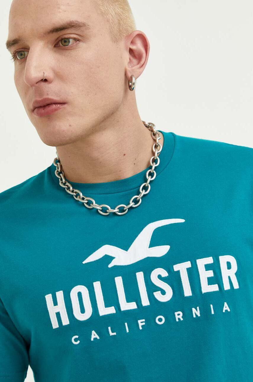 Hollister Co. Памучна тениска в черно - Pepit.bg