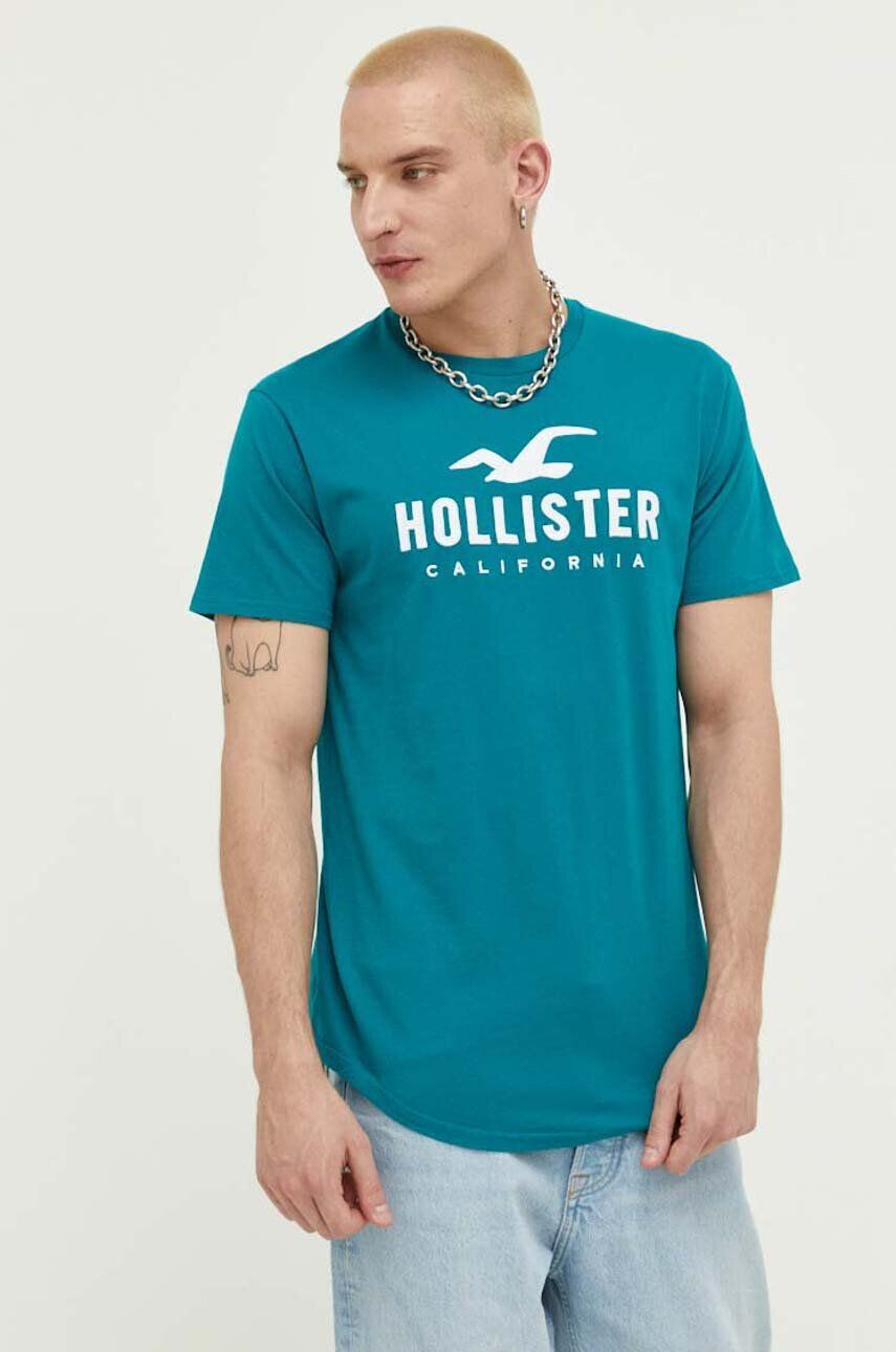 Hollister Co. Памучна тениска в черно - Pepit.bg