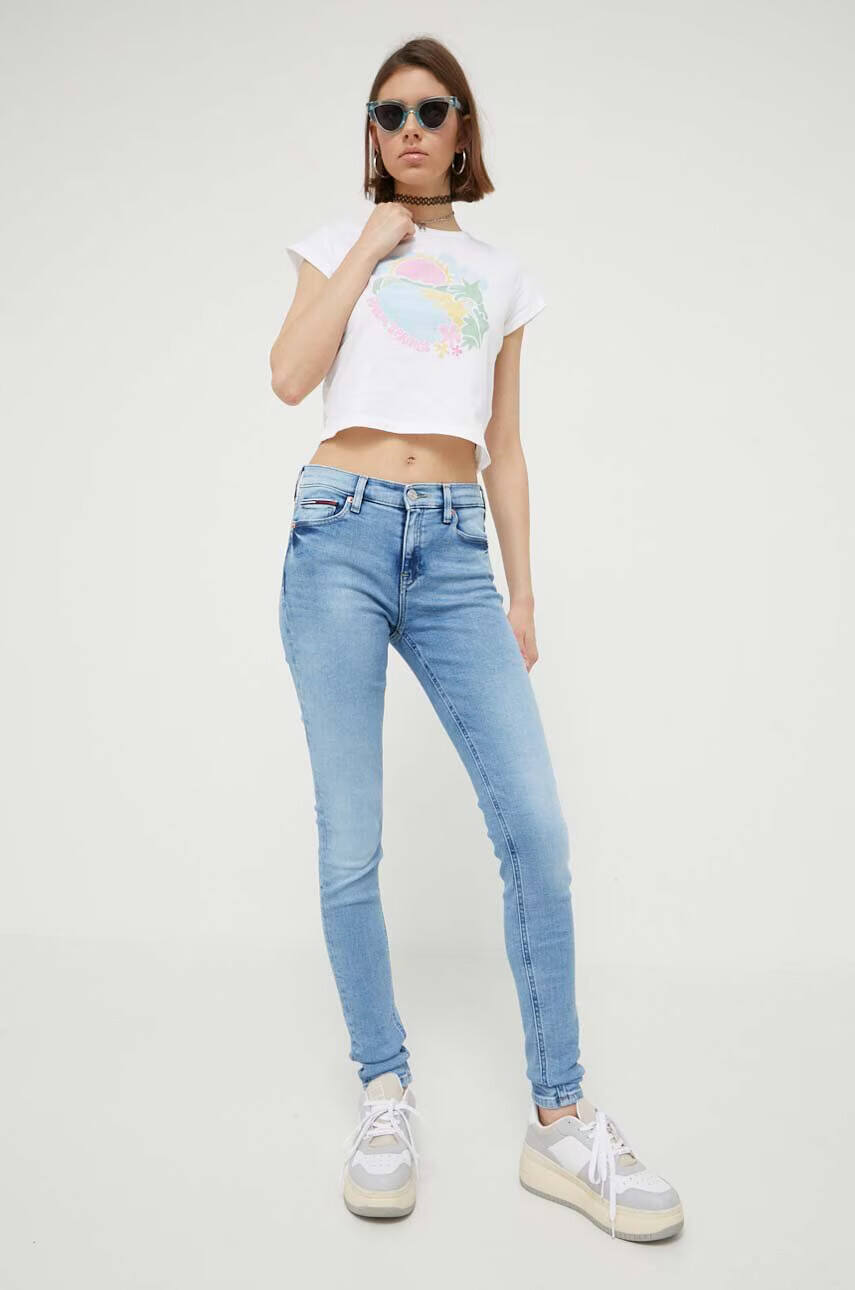 Hollister Co. Памучна тениска в бяло - Pepit.bg