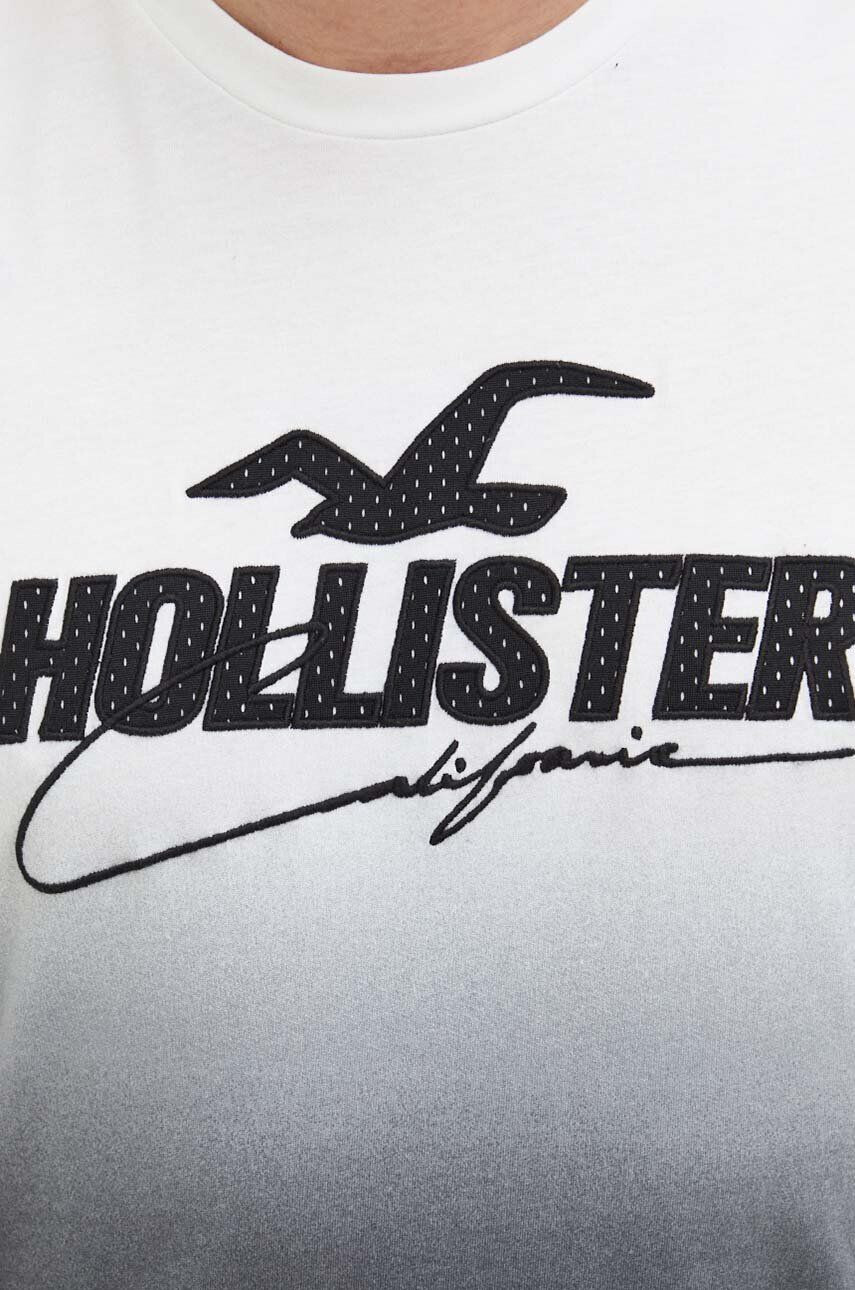 Hollister Co. Памучна тениска в черно с десен - Pepit.bg