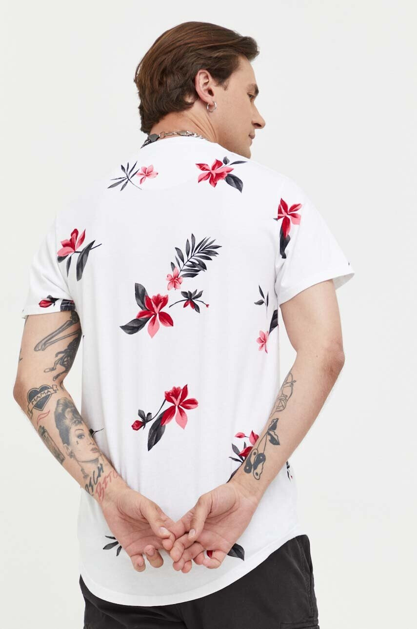 Hollister Co. Памучна тениска в бяло с принт - Pepit.bg