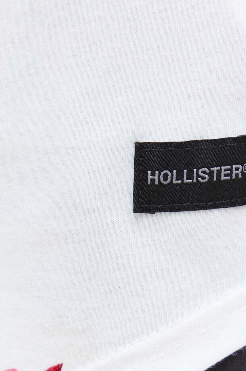 Hollister Co. Памучна тениска в бяло с принт - Pepit.bg