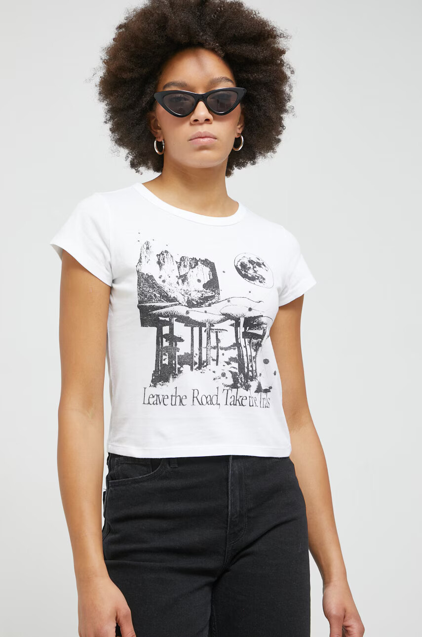 Hollister Co. Памучна тениска в бяло - Pepit.bg