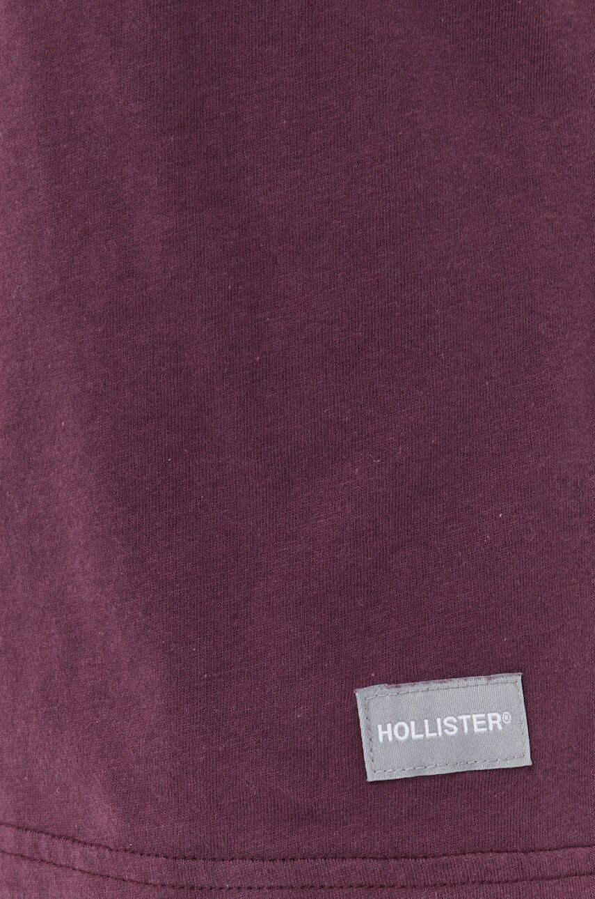 Hollister Co. Памучна тениска в лилаво с изчистен дизайн - Pepit.bg