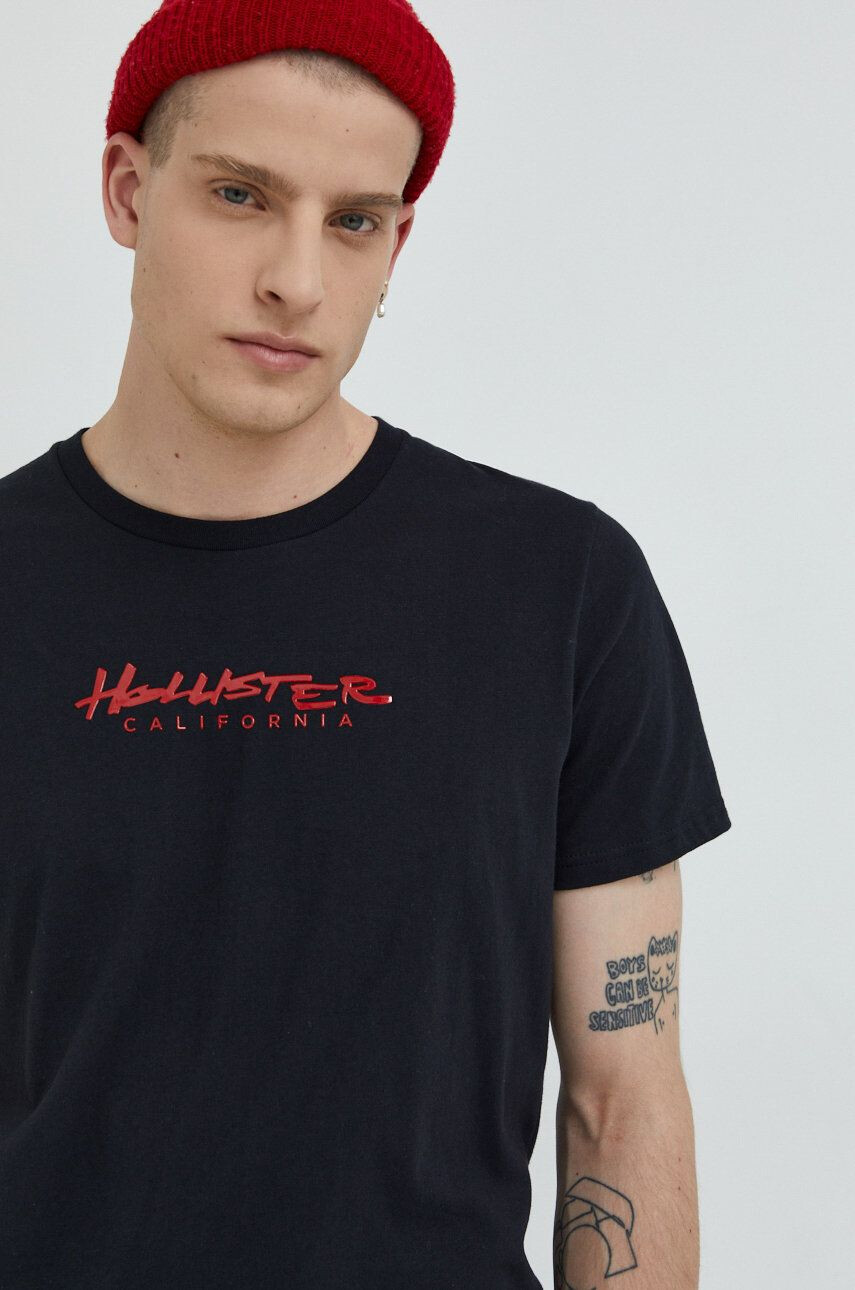 Hollister Co. Памучна тениска в бежово - Pepit.bg