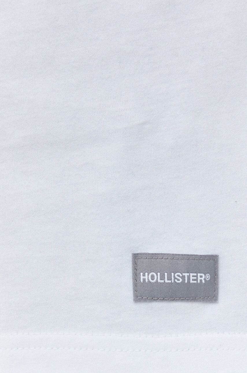 Hollister Co. Памучна тениска в бяло с изчистен дизайн - Pepit.bg