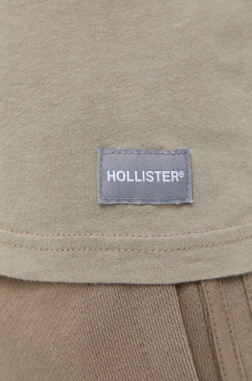 Hollister Co. Памучна тениска в бяло с изчистен дизайн - Pepit.bg