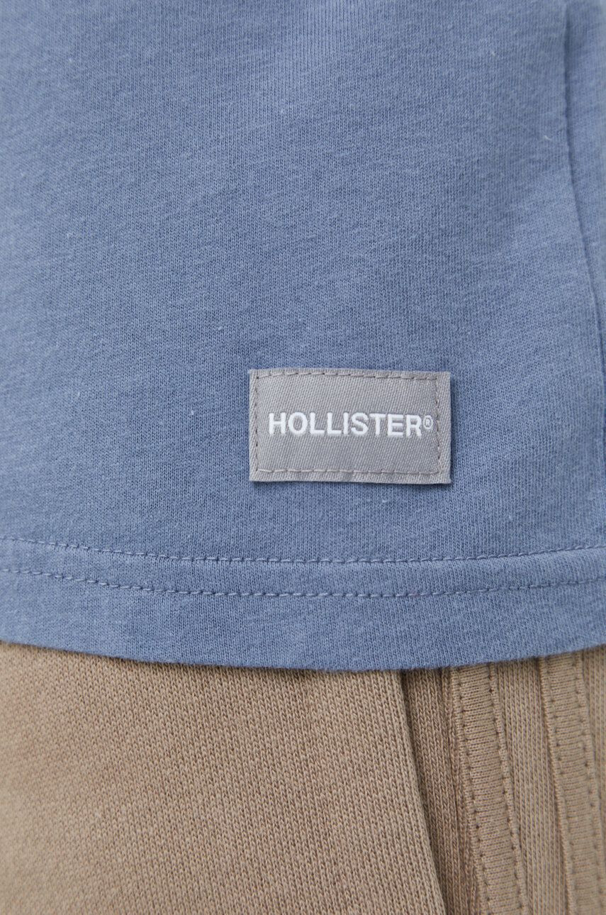 Hollister Co. Памучна тениска в бяло с изчистен дизайн - Pepit.bg