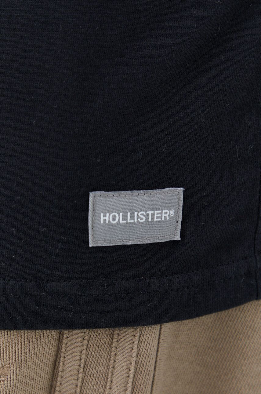 Hollister Co. Памучна тениска в бяло с изчистен дизайн - Pepit.bg